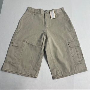 Beige Khaki cargo shorts 26” waist youth 12 pants